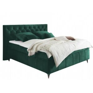 Čalouněná postel boxspring Isabelle 160x200 tmavě zelená