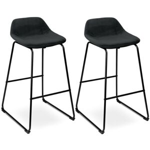 Barová stolička Sligo Velvet čierna - 2 kusy