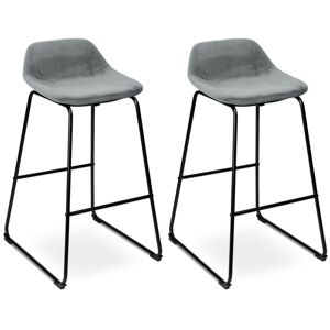 Barová židle Sligo Velvet šedá - 2 kusy