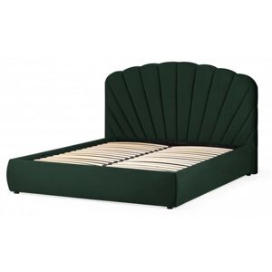Čalouněná postel Sara 160x200 cm láhvově zelená