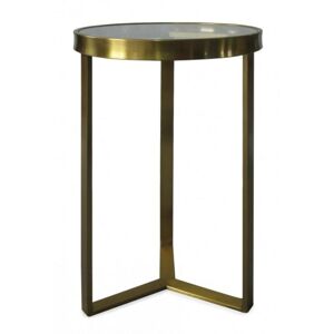 Kulatý skleněný odkladací stůl Lea 35 cm zlatý