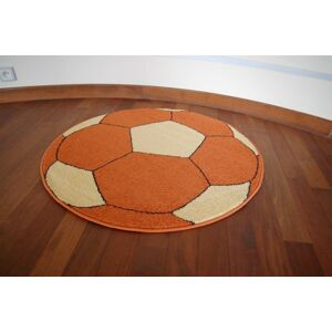 Detský guľatý koberec WELIRO FOOTBALL oranžový