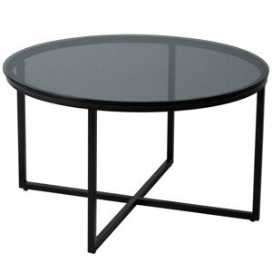 Konferenční stolek z kouřového skla Lunno 80 cm černý