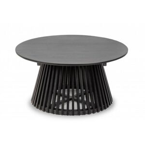 Konferenční stolek Palama 80 cm kulatý teakové dřevo černý