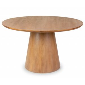 Jídelní stůl Fungo 130 cm kulatý teakové dřevo/světle hnědý