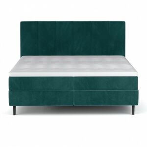 Kontinentální velurová postel Roma 180x200 cm zelená