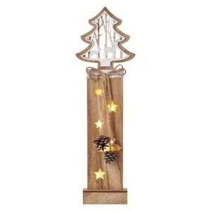 Dřevěný LED vánoční strom Desid s časovačem 48 cm teplá bílá