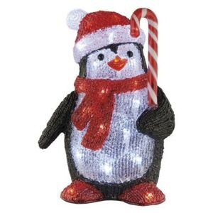 LED vánoční tučňák Pengu 30,5 cm studená bílá