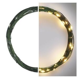 Vánoční LED řetěz Nanos zelený s časovačem 4 m teplá bílá