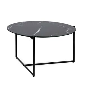 Konferenční stolek s imitací mramoru Razer černý