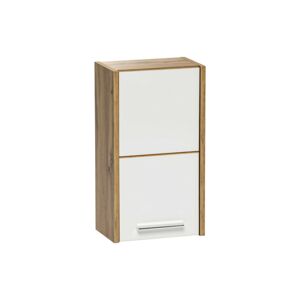 Závěsná koupelnová skříňka Ibiza 830 1D bílá lesklá/dub wotan