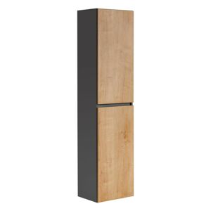 Vysoká koupelnová skříňka Monako 2D šedá/dub hamilton