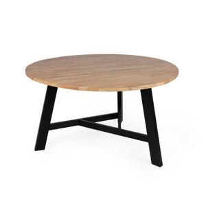 Jídelní kulatý kaučukový stůl Cesar 140x76 cm hnědý/černý