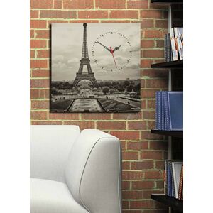 Dekorativní nástěnné hodiny Eiffel šedé