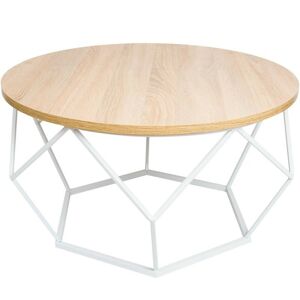Konferenční stolek Diamond 70 cm bílá/světlý dub