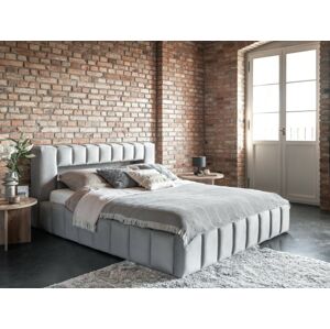 Dvoulůžková postel Lamica 160x200 s LED osvětlením šedá