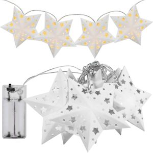 Vánoční LED světelný řetěz STARLIT s papírovými hvězdami 