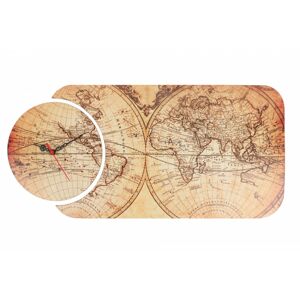 Nástěnné hodiny Mapa polokoule 68x32 cm vícebarevné