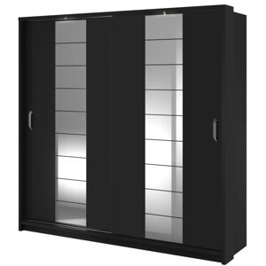 Šatní skříň Arti s LED osvětlením 220 cm černá