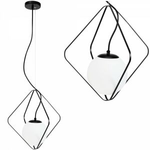 Závěsná lampa LA BELLE IV černá/bílá