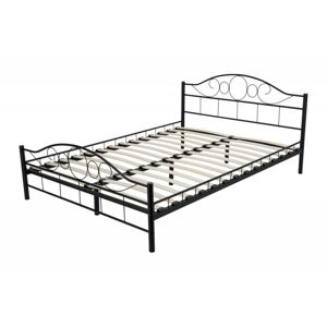 Kovová postel Valeria 160x200 dvoulůžko - černé 