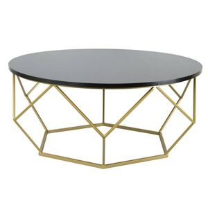 Kovový konferenční stolek Diamant 90 cm zlato-černý