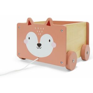 Dřevěný vozík s provázkem Kočka I Ecotoys růžový