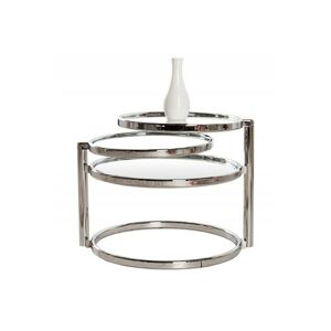 Rozkládací konferenční stolek Art Deco 3 stříbrný