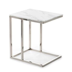 Odkladací stolík LURUS 40 cm strieborný/biely