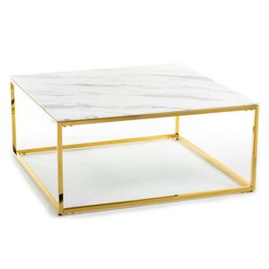 Konferenčný stolík REKTA 100 cm zlatý/biely