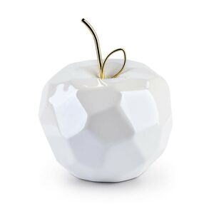 Dekorativní keramické jablko 14 cm bílé