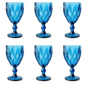 Sada 6 modrých pohárov na stopke 250ml