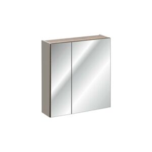 Závěsná koupelnová skříňka se zrcadlem SantaFe 84-60-A-2D šedá/taupe