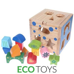 Dřevěná kostka s kostičkami Eco Toys