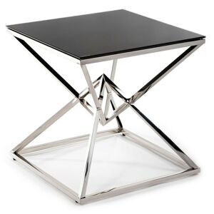 Odkládací stolek Diamanto 60 cm černo-stříbrný