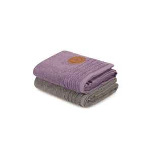 Sada ručníků na ruce Laurin 410 šedá/fialová