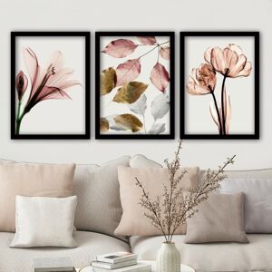 Sada obrazů Růžové květy 35x45 cm 3 ks