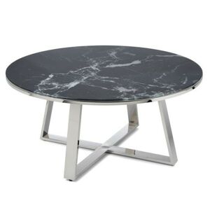 Konferenční stolek TROPHY stříbrný/černý mramor