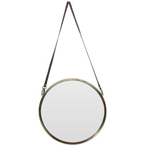 Okrúhle zrkadlo na koženom popruhu 42 cm