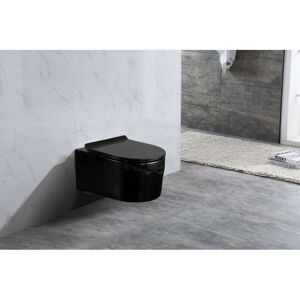 Závěsná WC mísa MEXEN SOFIA černá, rimless + slim prkénko