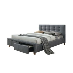 Čalouněná postel Ascot 160x200 dvoulůžko - šedé/dub 