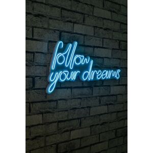 Nástěnná neonová dekorace Follow Your Dreams modrá