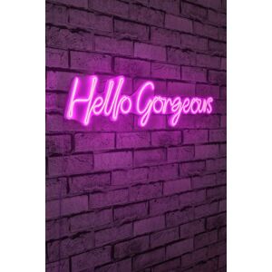 Nástěnná neonová dekorace Hello Gorgeous růžová