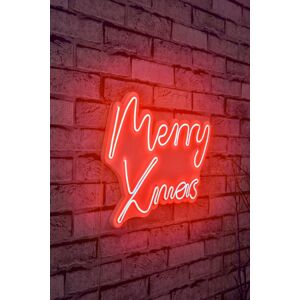 Nástěnná neonová dekorace Merry Christmas červená