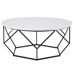 Kovový konferenční stolek Diamant 90 cm černobílý