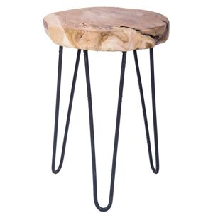 Drevená stolička s kovovými nohami