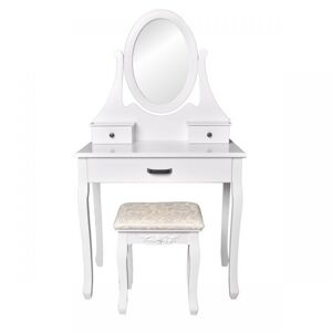 Toaletní kosmetický stolek se zrcadlem + taburetem Lucy