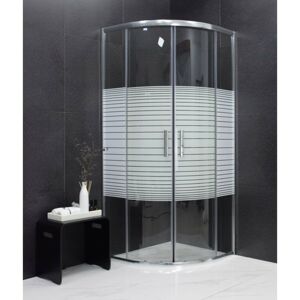Sprchový kút MEXEN RIO transparentný/prúžky, 90x90 cm