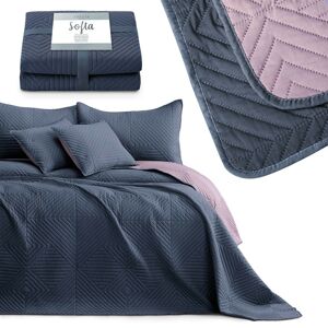 Prikrývka na posteľ AmeliaHome Softa tmavomodrý/fialový