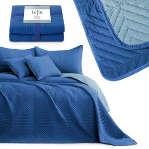 Obojstranný prehoz na posteľ Sofia modrý